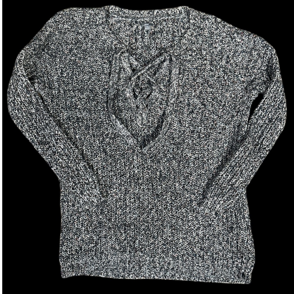 Aerie Sweater. Size Medium.Lace Up the Top of Sweater.  23” PTP 29” Length